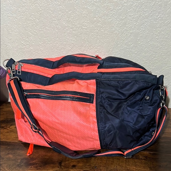 Lululemon Gym bag Coral and Navy Duffel Bag